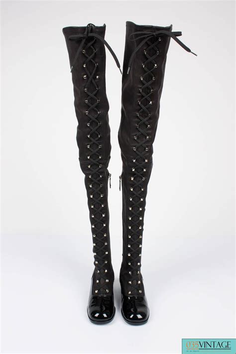 chanel high boots|chanel thigh high boots.